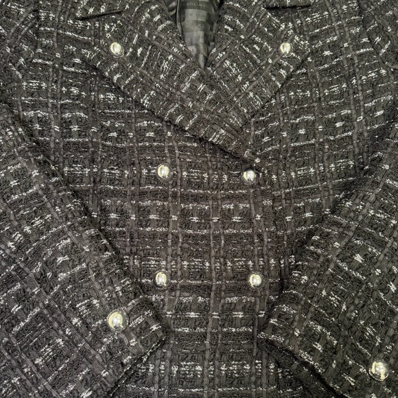 Kate Spade New York, Black Tweed Jacket, Size 12, Textured Blazer - Picture 7 of 9
